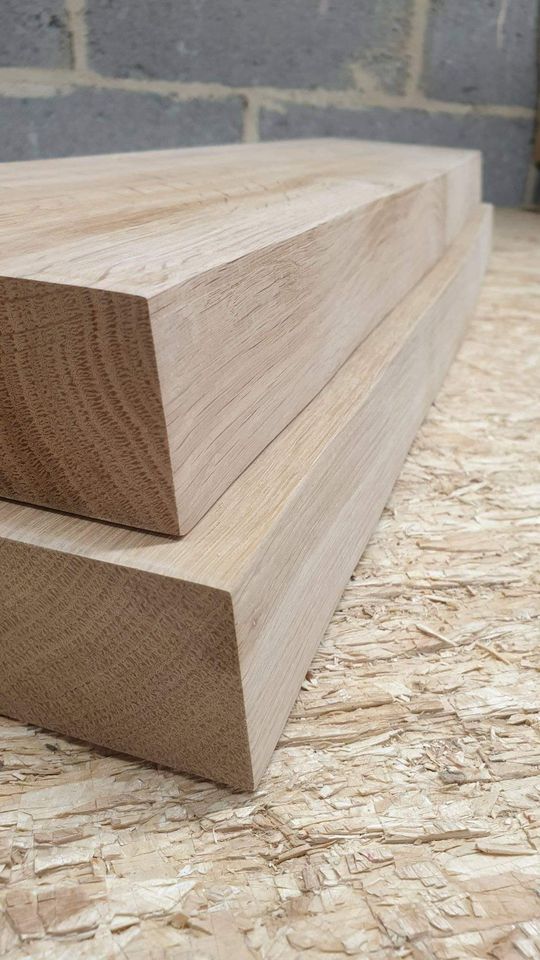 oak shelf with brackets