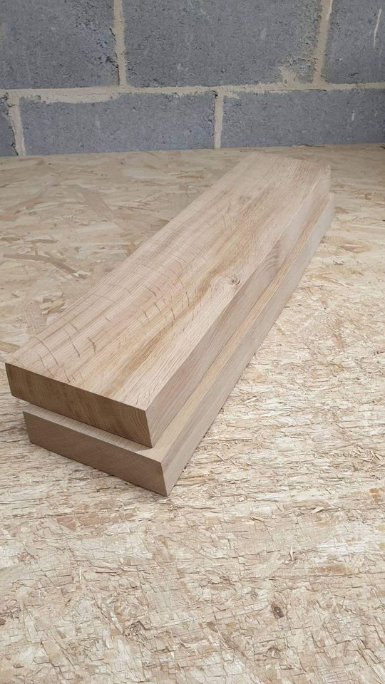 oak shelf with brackets